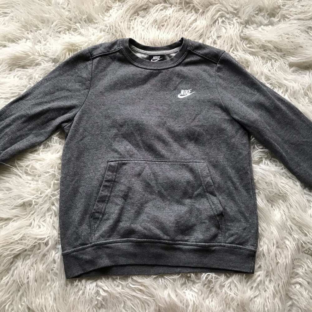 Nike Basic Crew Neck Sweater Dark Grey Heather - image 2